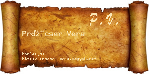 Prácser Vera névjegykártya