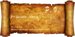 Prácser Vera névjegykártya